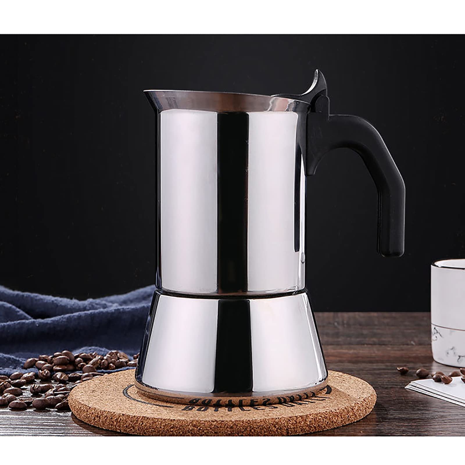 Cafetera Moka Pot – Juego de cafetera italiana de acero inoxidable para una fácil preparación casera, mini diseño grueso