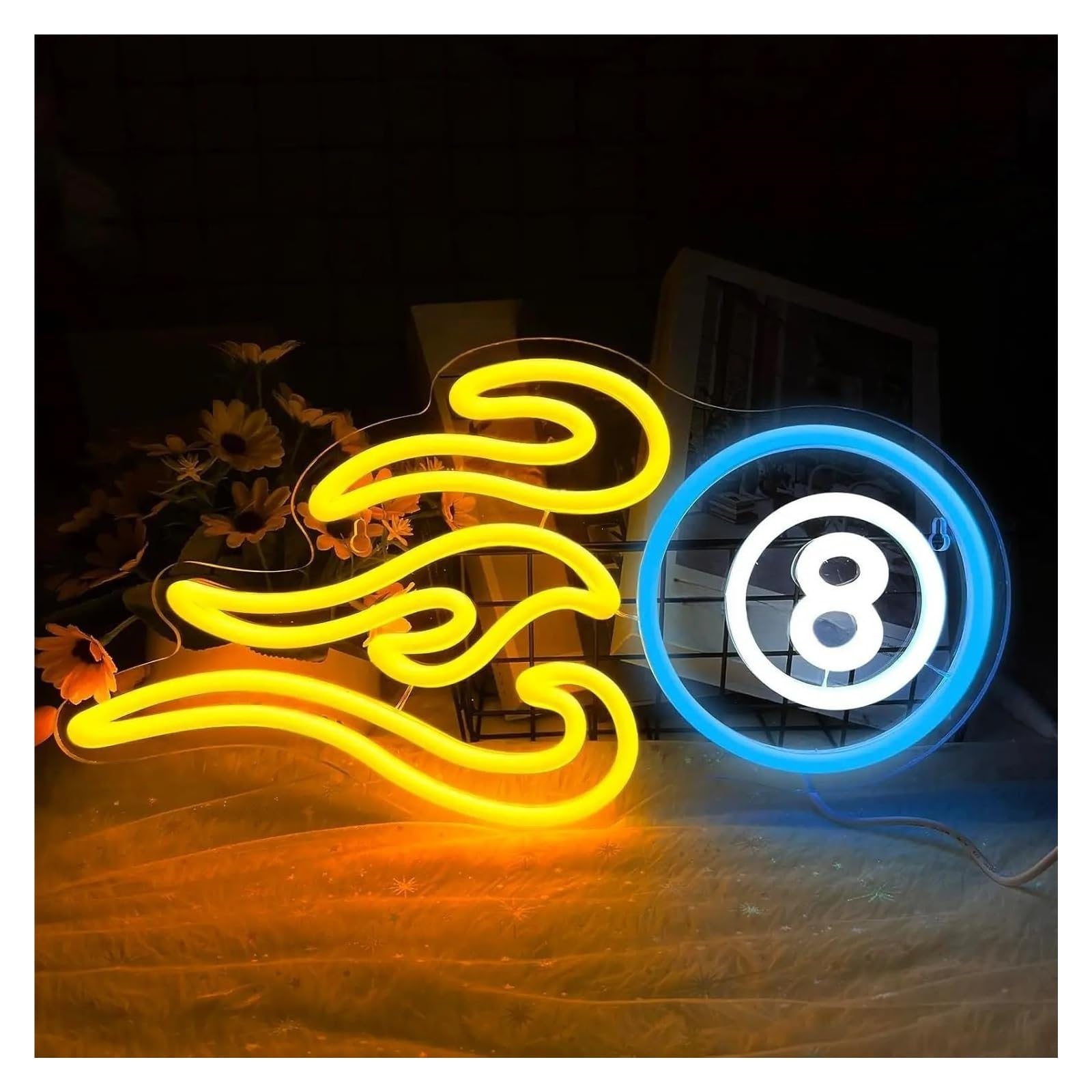 LEMST Sign Lamp Billiards Neon Signs USB Powered Beer Neon Lights Suitable for Bussiness Pub Store Party Decor Glow Sign 21cmx40cm