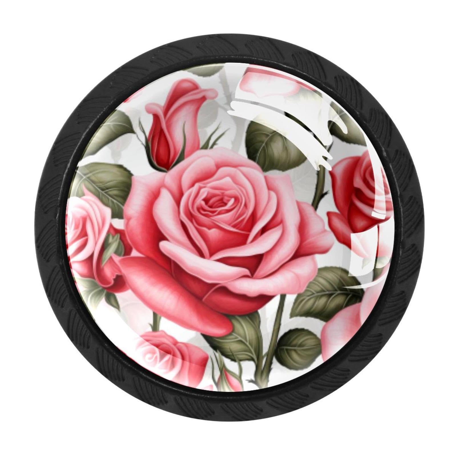 CHENZZZZ 4 Pack Cabinet Handles Black Rose Cabinet Knobs Draw