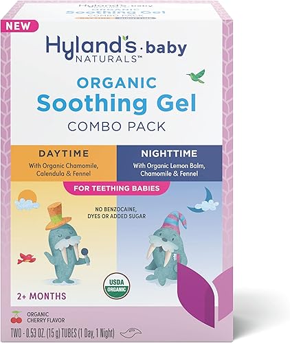 Miniatura 1 de Hyland's Naturals Baby - Paquete combinado de gel calmante orgánico de díanoche, alivio natural de las molestias orales, irritabilidad e hinchazón,