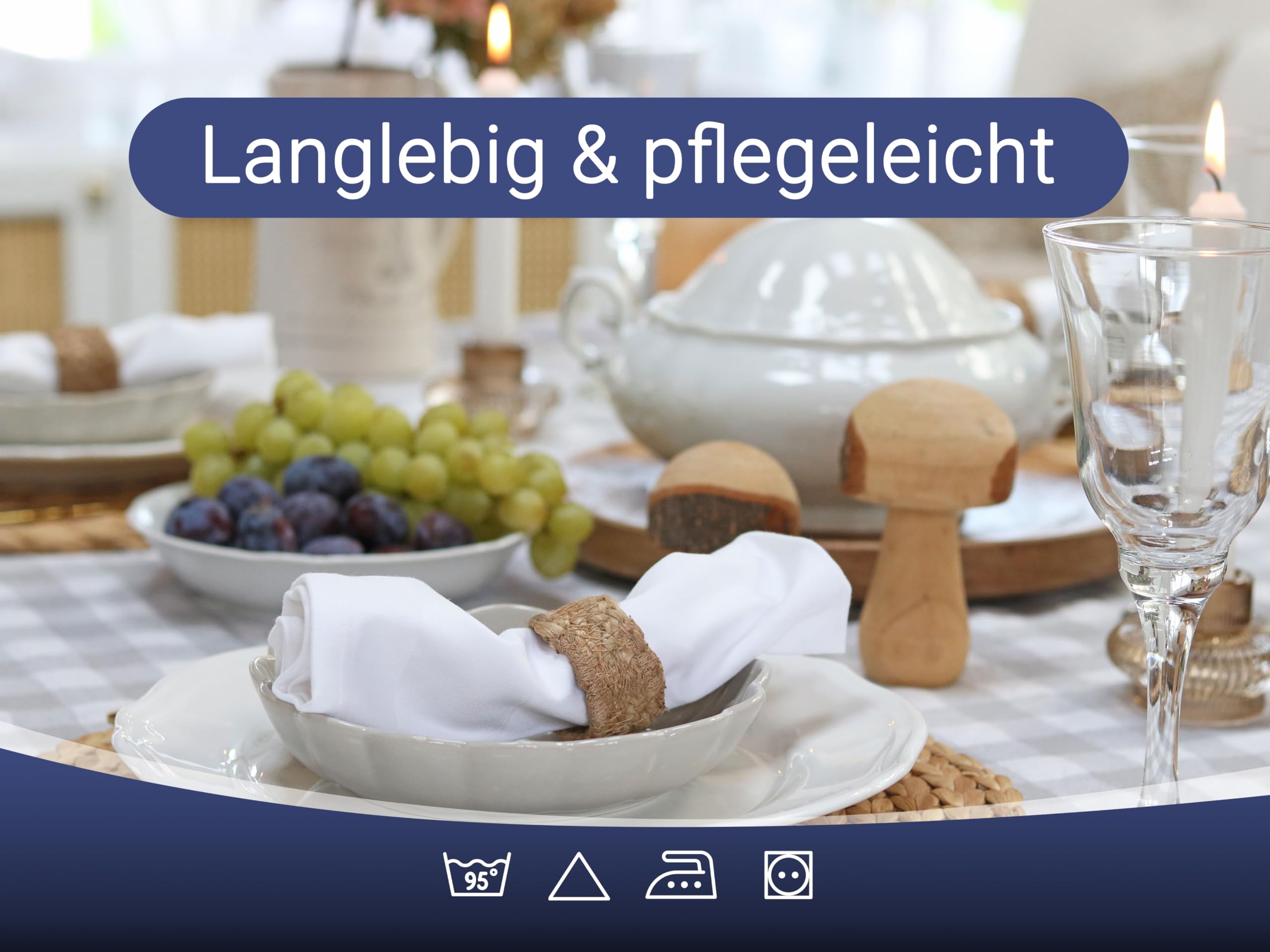 ZOLLNER 25er Set Mundservietten 100% Baumwolle, 50x50 cm, Weiß