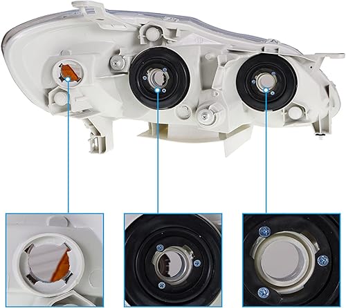 Miniatura 9 de LABLT Repuesto para faros delanteros Corolla 2003 2004 2005 2006 2007 2008 Par de faros delanteros izquierdo + derecho