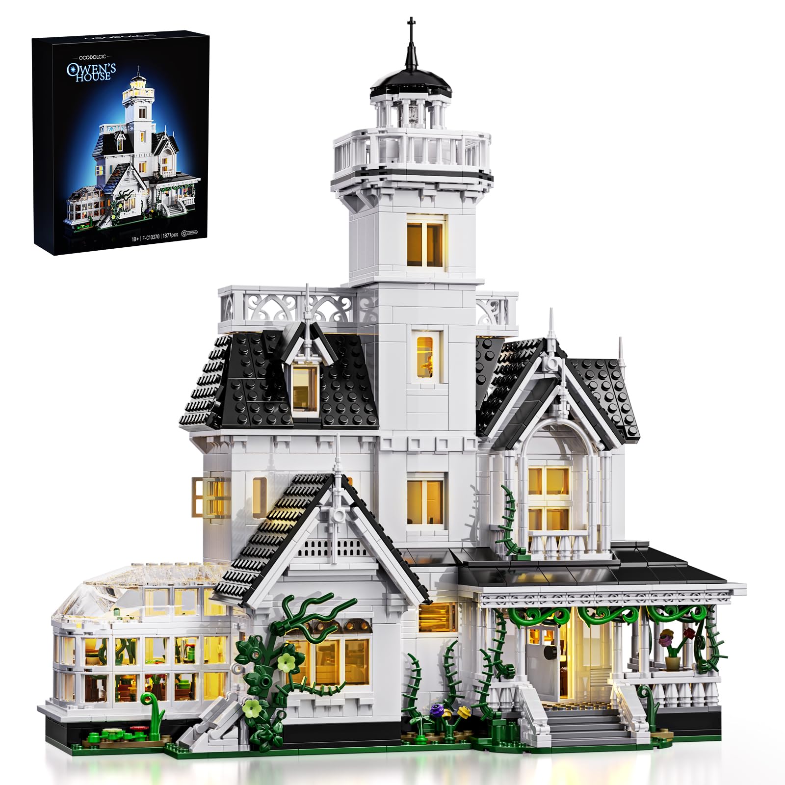 ZIQILIGHTING Practice Magical House Building Set, Beautiful Victorian Movie Home Toy, Comedy Science Fiction Collectible Gift For Fans, 14+ Kids and Adult (1877PCS)