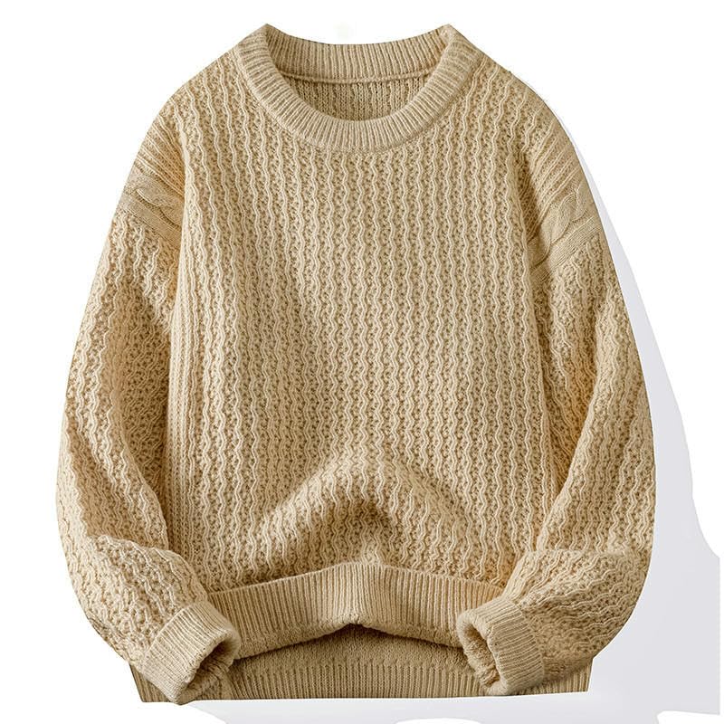 Pull tricoté col rond homme ample idéal pour les sorties urbaines en hiver - 5