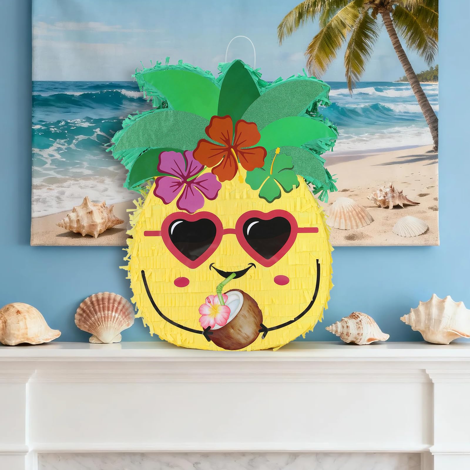 Set di pignate a forma di ananas con benda e pipistrello (39 x 33 x 10 cm), perfette per feste di compleanno di ragazzi e ragazze, decorazione per feste di bambini