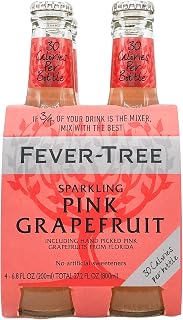 Fever-Tree Sparkling Pink Grapefruit Mixer - Premium Low-Calorie Soda with Real Florida Grapefruit, 6.8oz Cans (Pack of 4)