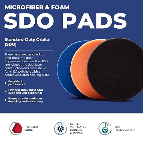 Miniatura 10 de SDO Almohadillas pulidoras de espuma (negro, naranja y azul, 6.5 pulgadas)  Almohadillas de pulido y compuestos de primera calidad  Almohadillas de