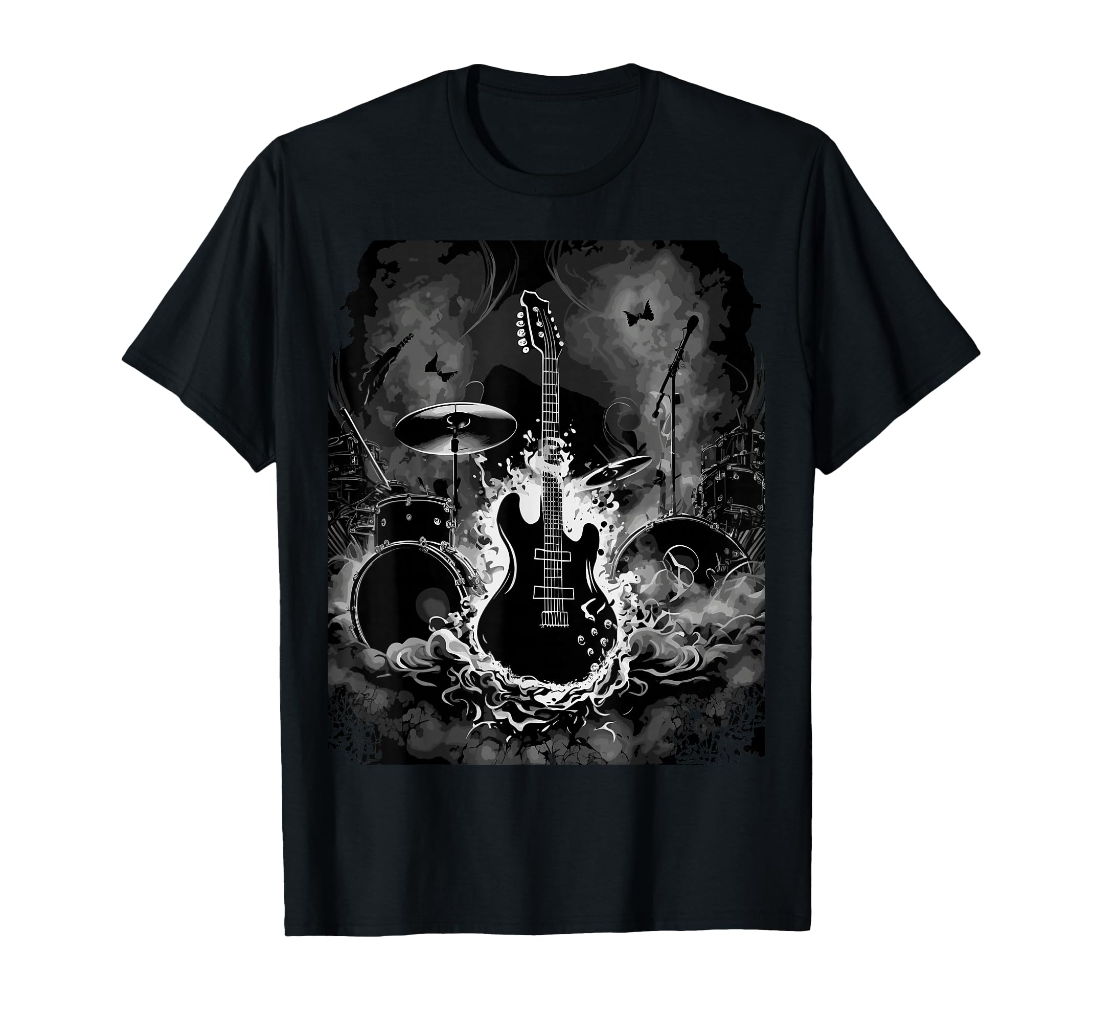 Guitars and Drums Band Design T-Shirt