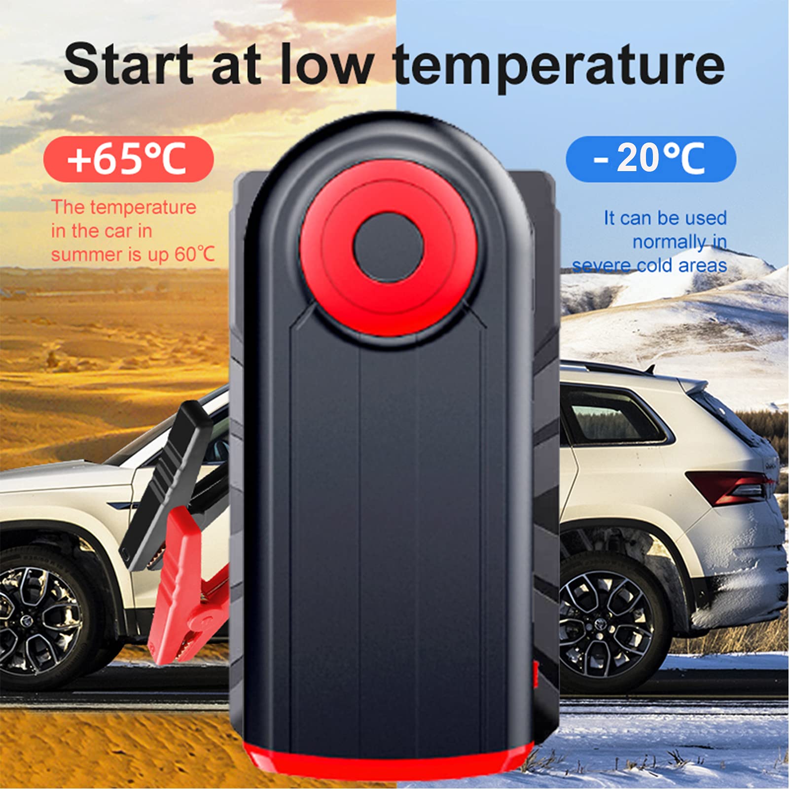 30000mAh Voiture Saut Démarreur Batterie Externe Portable Secours Voiture Batterie Booster 5 V/2A Sortie USB Lampe de Poche LED Dispositif de Démarrage