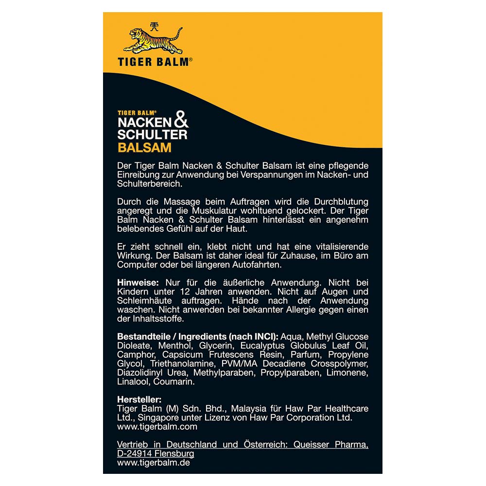 Tiger Balm - Balsamo per collo e spalle, naturale, per tensioni, cura lenitiva ideale per quando non sei a casa