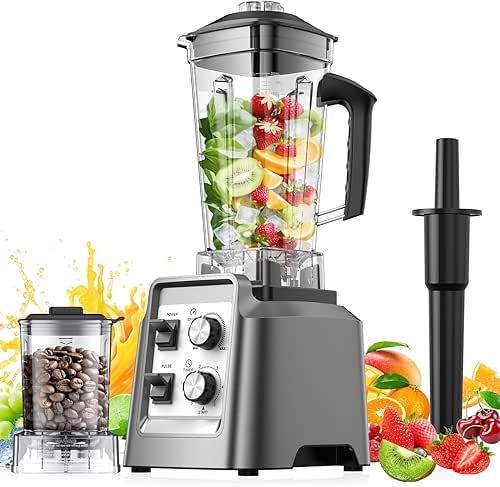 Blender, Blender for Smoothies with 68Oz. Pitcher and 20Oz. Grinder,