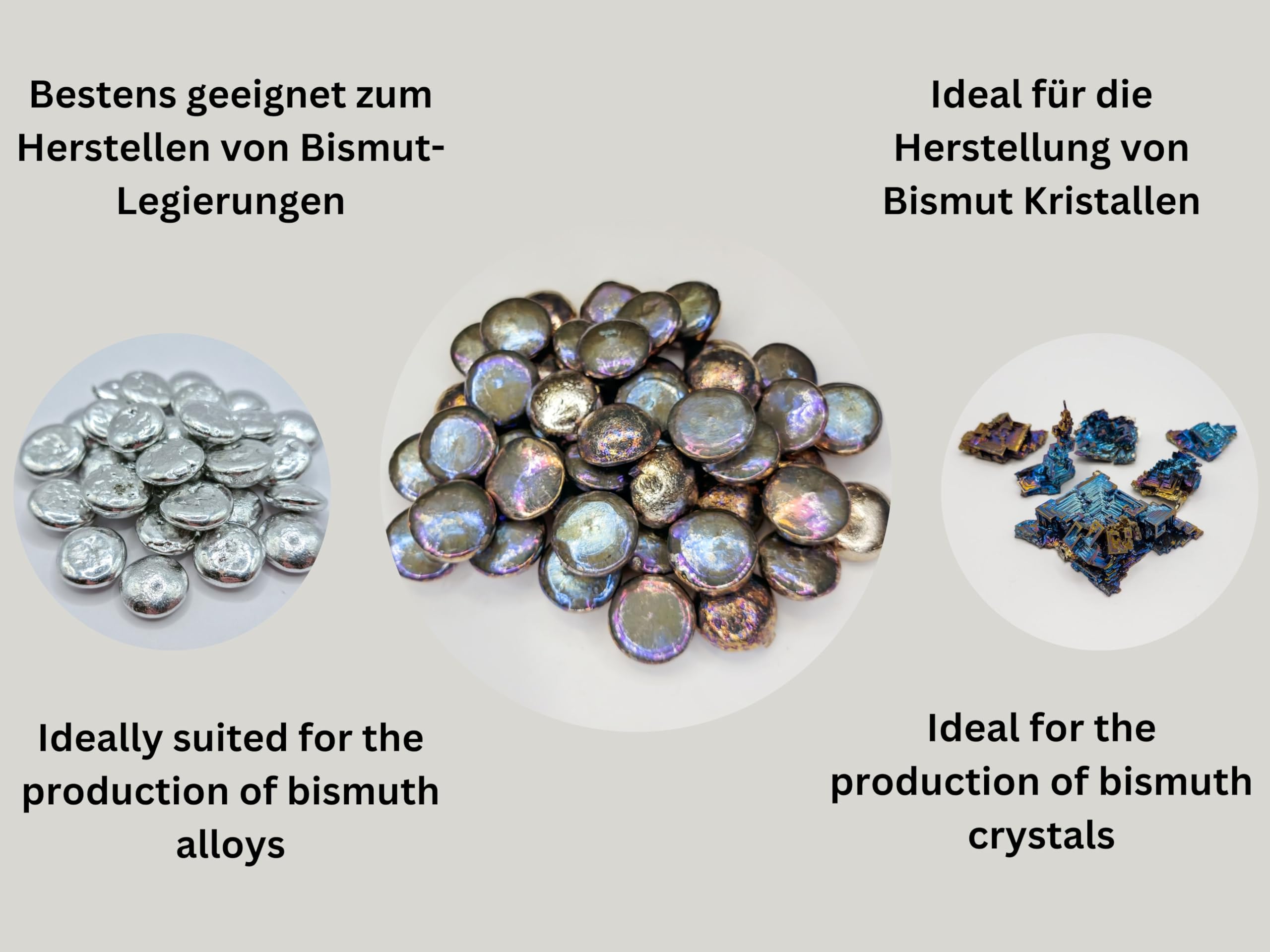 Bismut Bismuth Bismuth 1000 g, 500 g, 100 g, Bi99,99% 4N, pellet di bismuto puro (100 g)