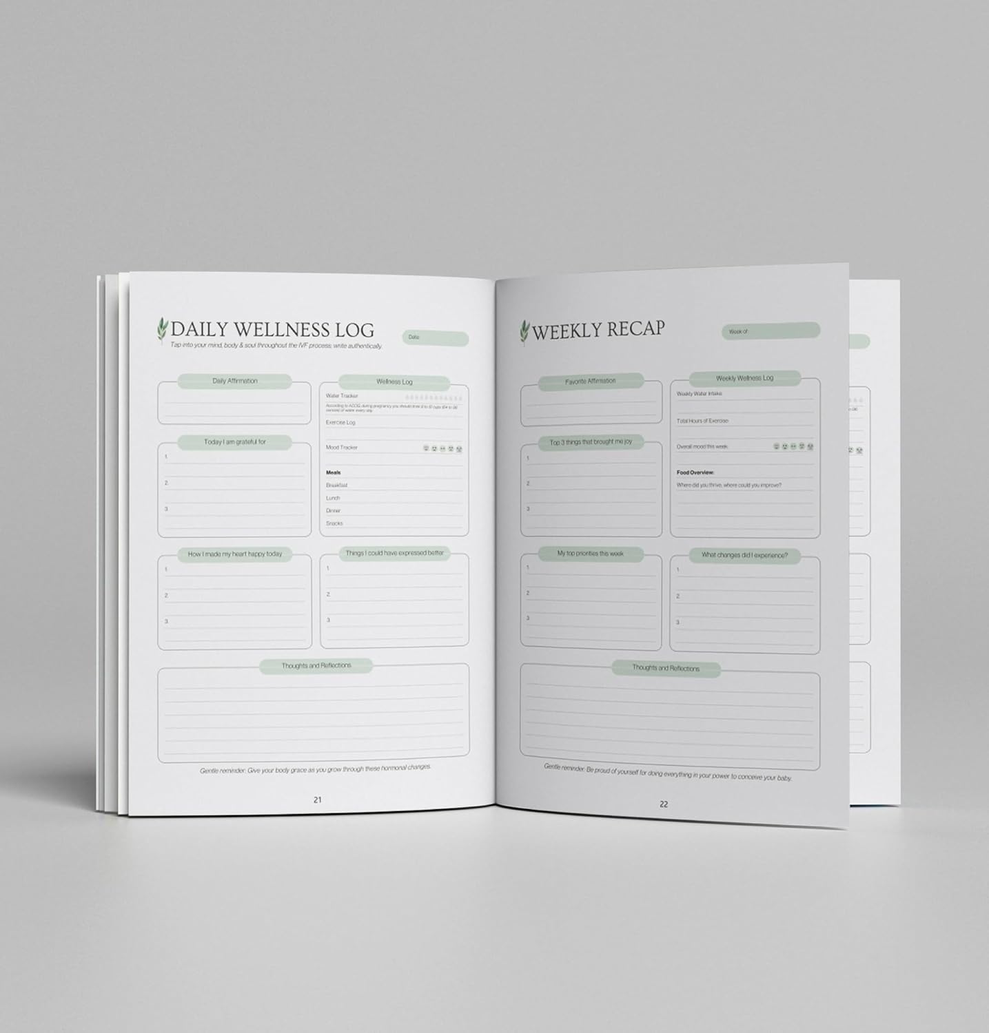 IVF Mindfulness Journal - Great IVF Gift - Calm the chaos with 12-week fertility planner, holistic stress management tools, infertility support, detox & ribbon bookmark