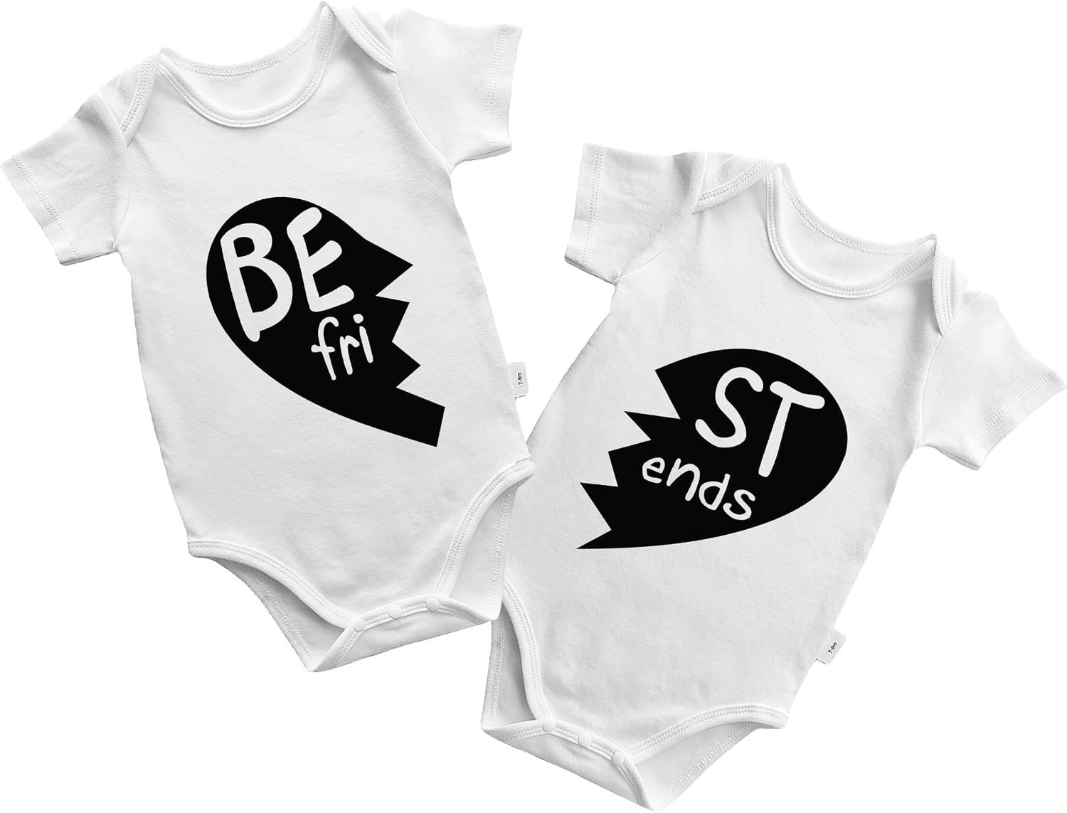 YSCULBUTOL 2-Pack Baby Twins Bodysuits Born Together Friends Forever Infant Clothes Cute Twin Unisex Romper Outfits