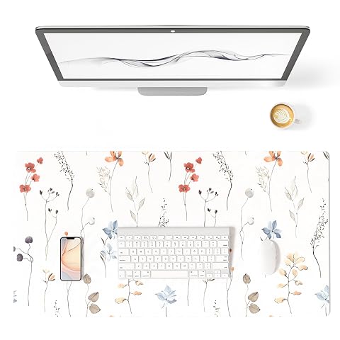Colorful Star Watercolor Floral Desk Mat Large Gaming Mousepad Office Supplies Waterproof Computer Mouse Pad for Women Girls