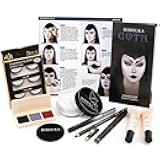 Halloween Goth Makeup, Complete Goth Make Up Set with White Foundation, Black Lipstick, Dark Smokey Eyeshadow Kit for SFX Gothic Makeup, Cosplay, Costume Party, Theater and Film