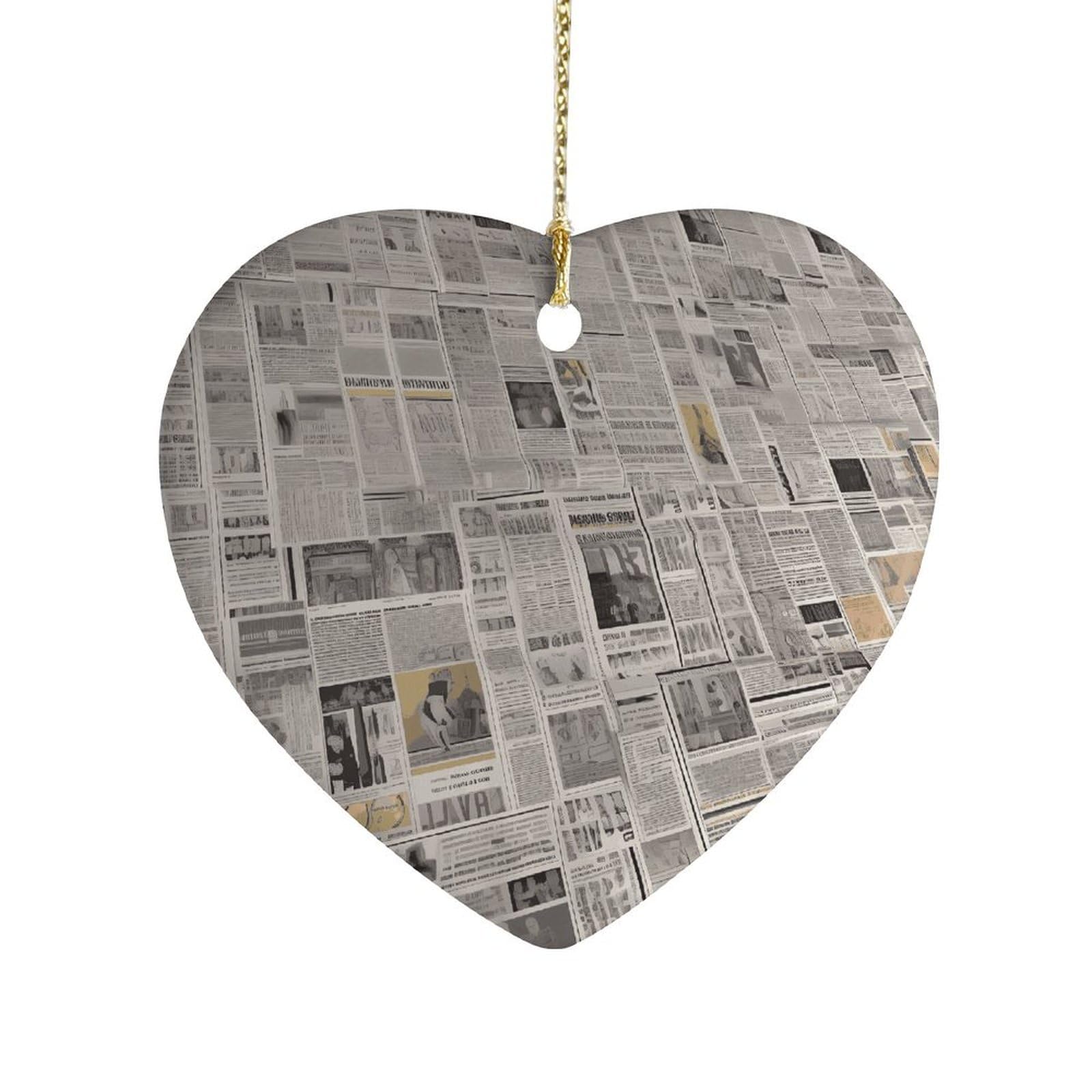 Fekiloot Style Newspaper Ceramic Ornament Home Decor Keepsake