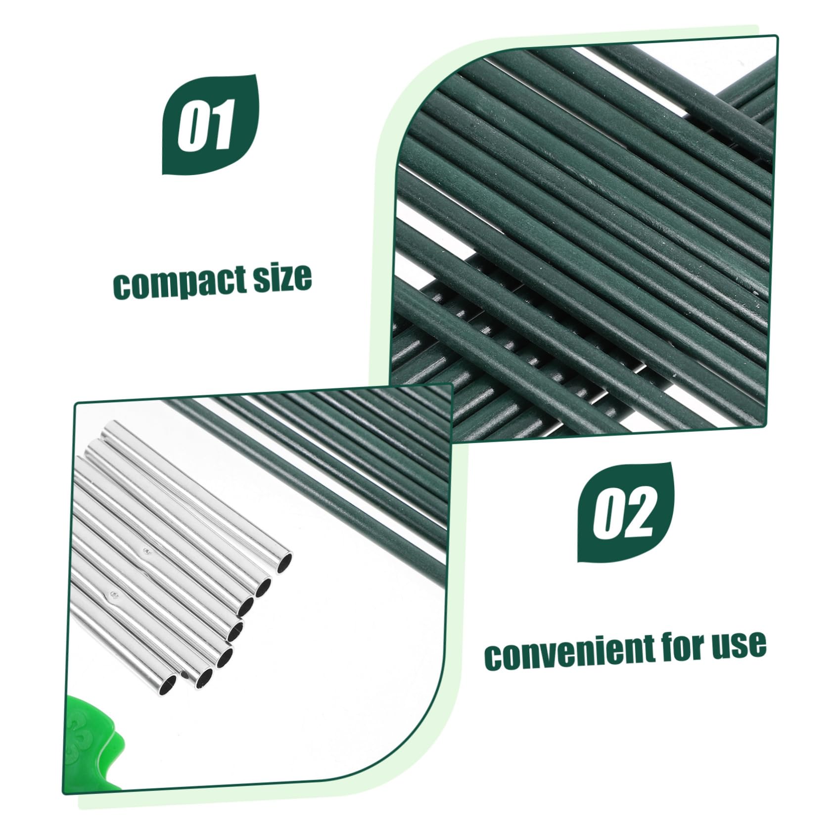 BESPORTBLE Kit D’arceaux de Jardin en Fibre Gainée de Plastique Vert