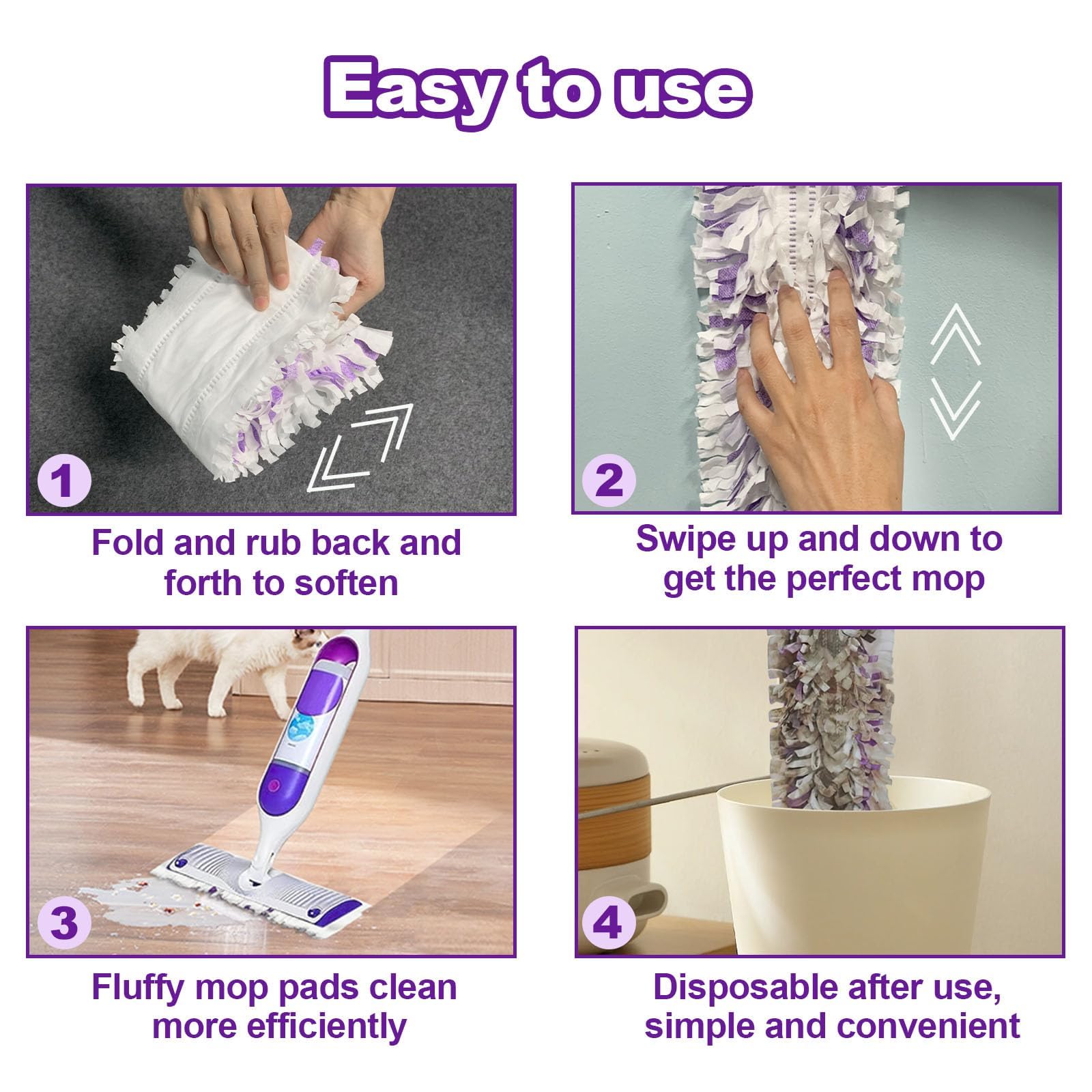 Paquete de 30 almohadillas de repuesto para fregona Swiffer PowerMop multisuperficie, almohadillas de repuesto desechables compatibles con Swiffer Power Mop para almohadillas húmedas Swiffer