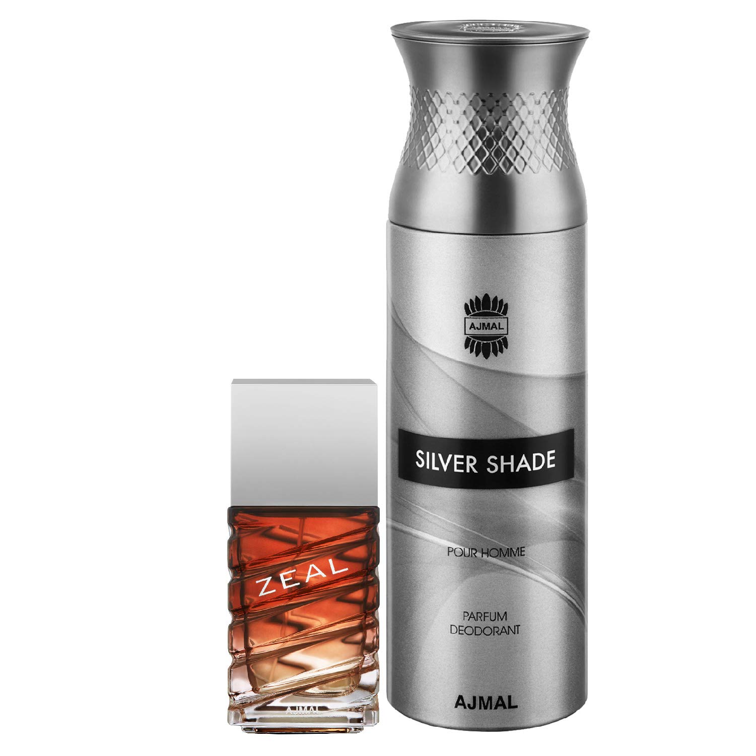 Ajmal Zeal EDP Aquatic Woody Perfume 100ml for Men and Silver Shade Homme Deodorant Citrus Woody Fragrance 200ml for Men-image-47