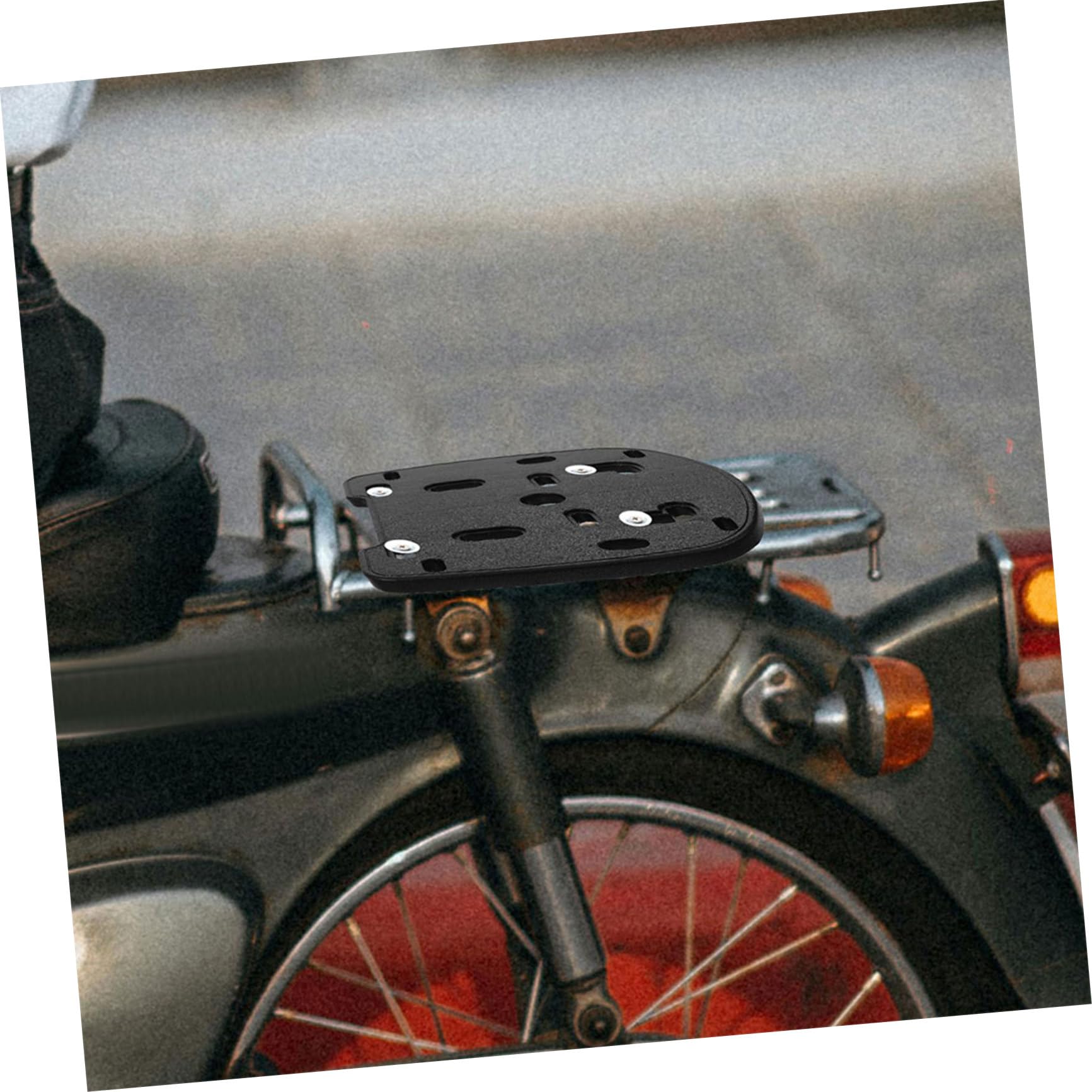 SHINEOFI Porte-Bagages ArrièRe pour Moto avec Plaque Base ÉPaisse en MéTal Support Fixation Solide avec Vis Conception Anti-Vibrations pour Coffre Rangement Moteur De Scooter ÉLectrique