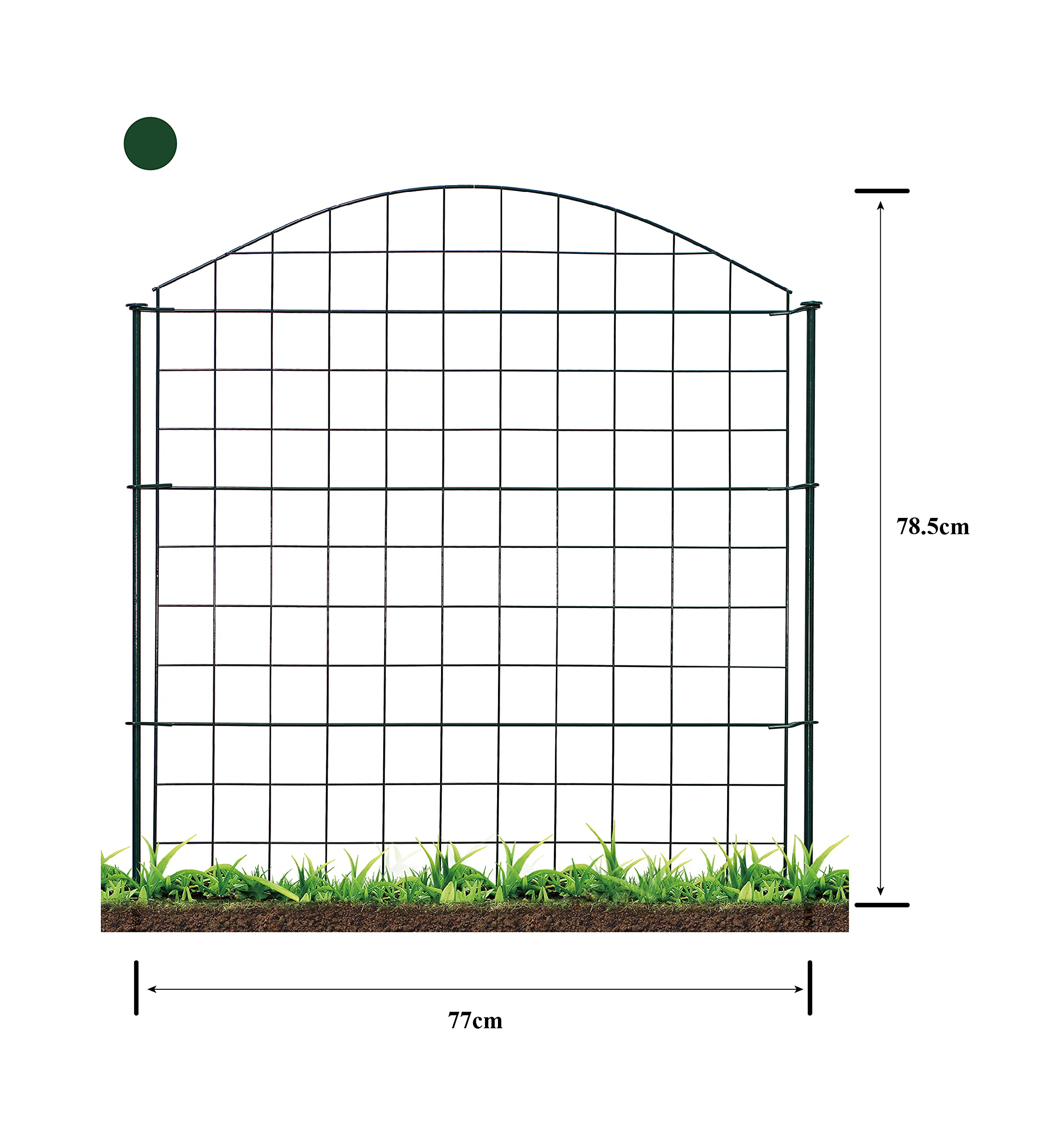HC Garten & Freizeit Teichzaun Oberbogen Komplettset dunkelgrün 11 tlg. Gartenzaun Gitterzaun