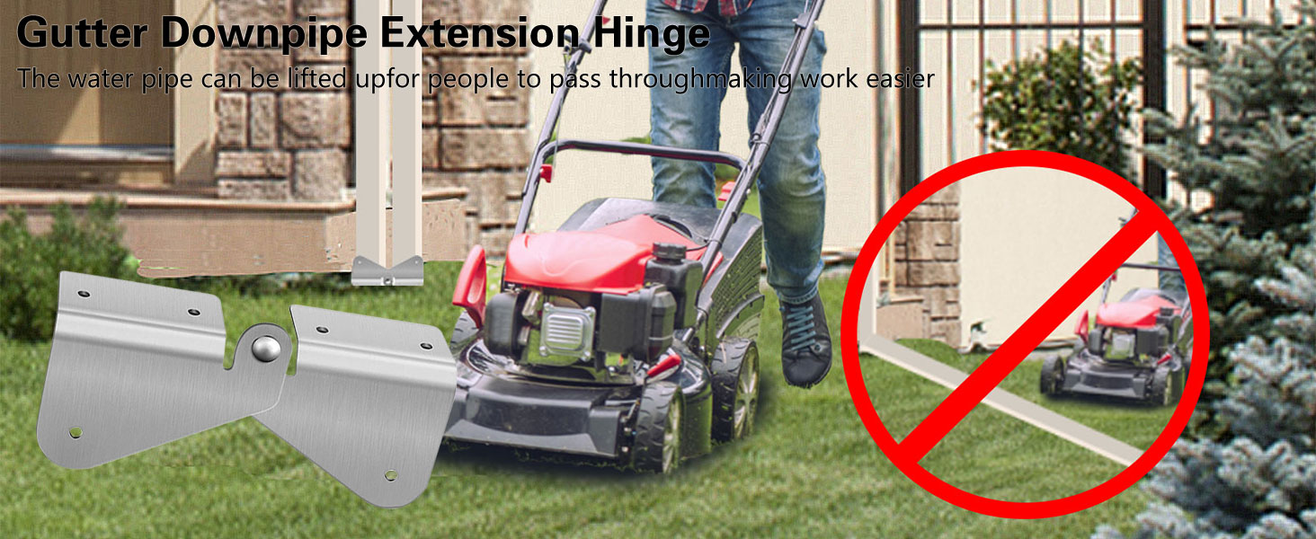 4-Pack Gutter Extension Hinge – Stainless Steel Flip-Up Hinge For Downspouts, Fits Rectangle/Square, DIY Easy Install