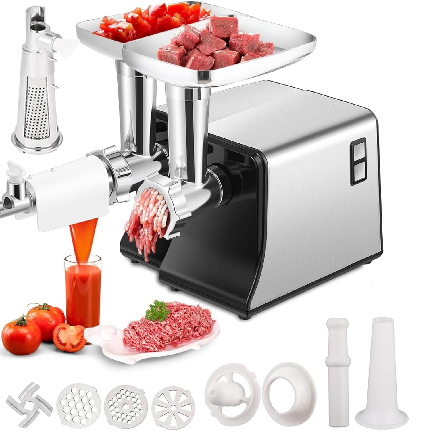 GTHTUHFD Electric Meat Grinder And Tomato Sauce Maker With Multiple Attachments For Home Cooking