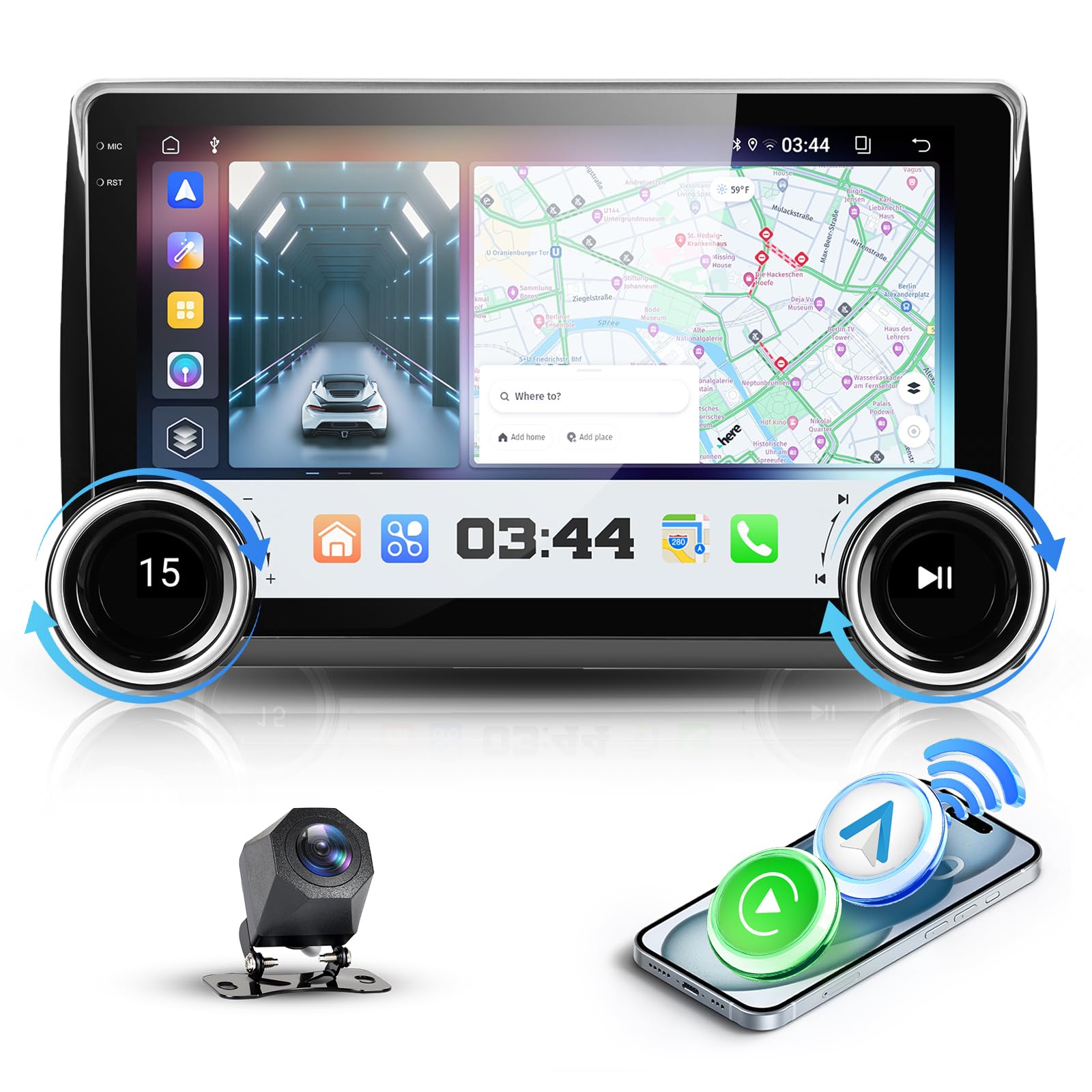 Radio coche 2 DIN para VW Beetle 2012-2018 con 4G+64G y cámara de visión trasera 8