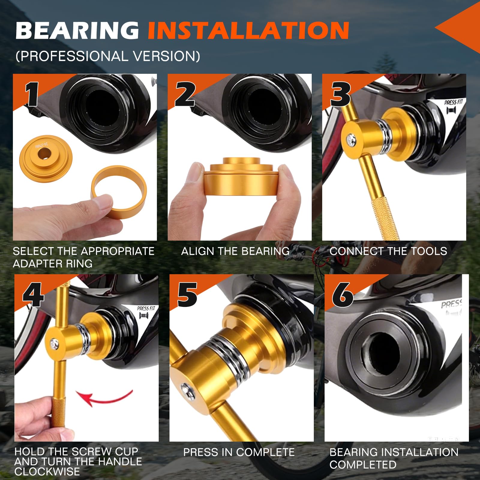 Kit de herramientas de instalación y extracción del pedalier de bicicleta