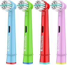 REDTRON Kids Electric Toothbrush Heads are Compatible with Oral B, Soft Bristle Heads for Sensitive Toothbrushes and Gums (4 Pack)