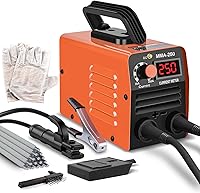 HGNVGZ 250A Mini Stick Welder 110V Portable MMA ARC Inverter Machine for Beginners - Hot Start, Anti-Stick, 10pcs Rods Included (Orange)
