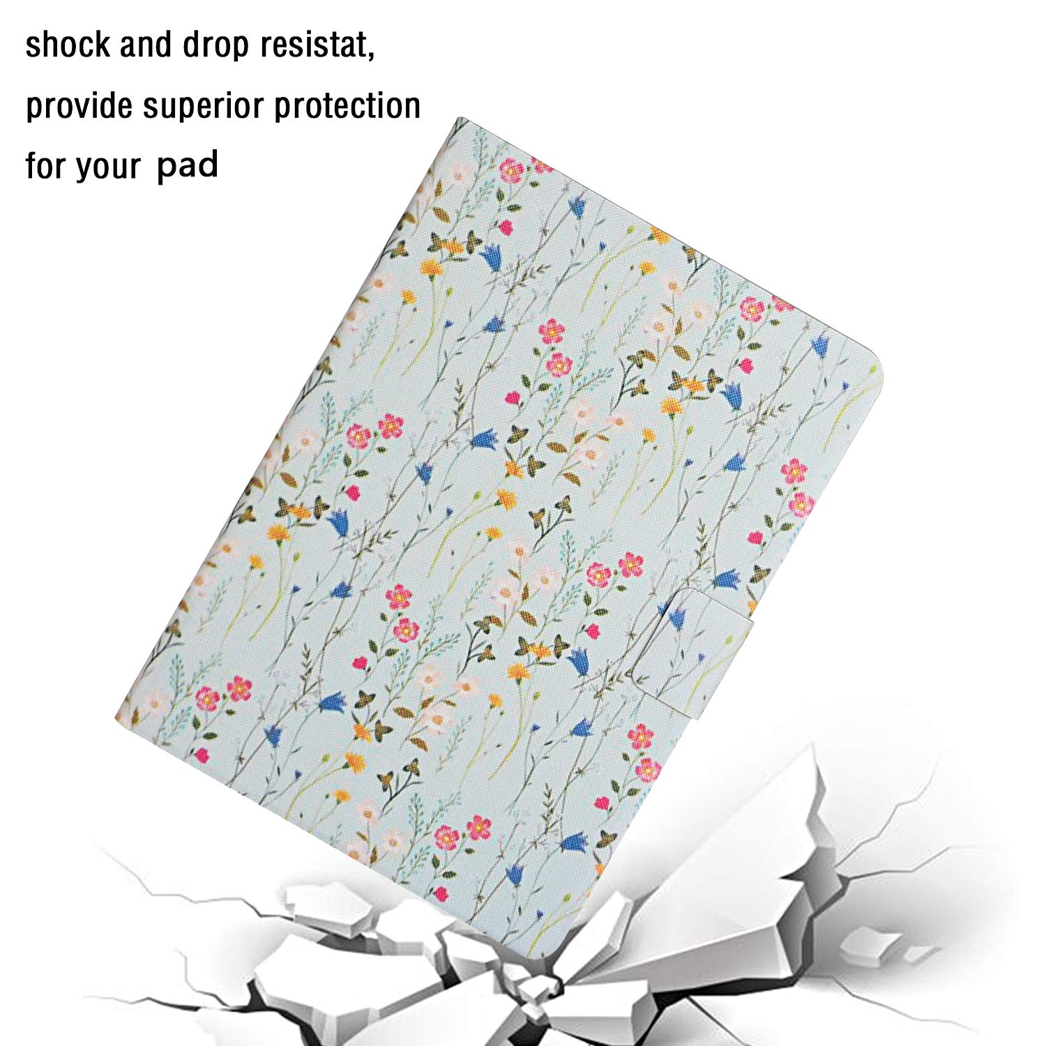 Aswant Cover IPad Pro 12.9 2020: Custodia Portafoglio In Pelle PU Con Supporto, Slot E Fiore Mandala - Rosa - 3