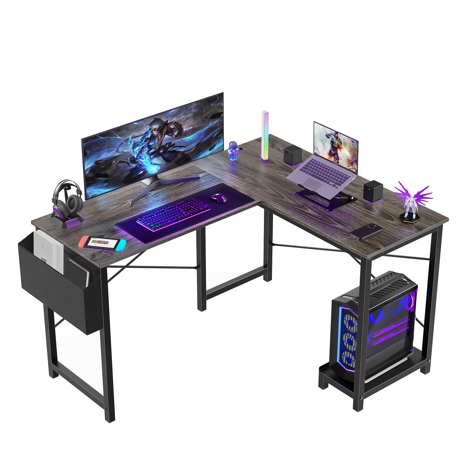 Amazon.com: Sweetcrispy L Shaped Desk Gaming Computer 50 Inch