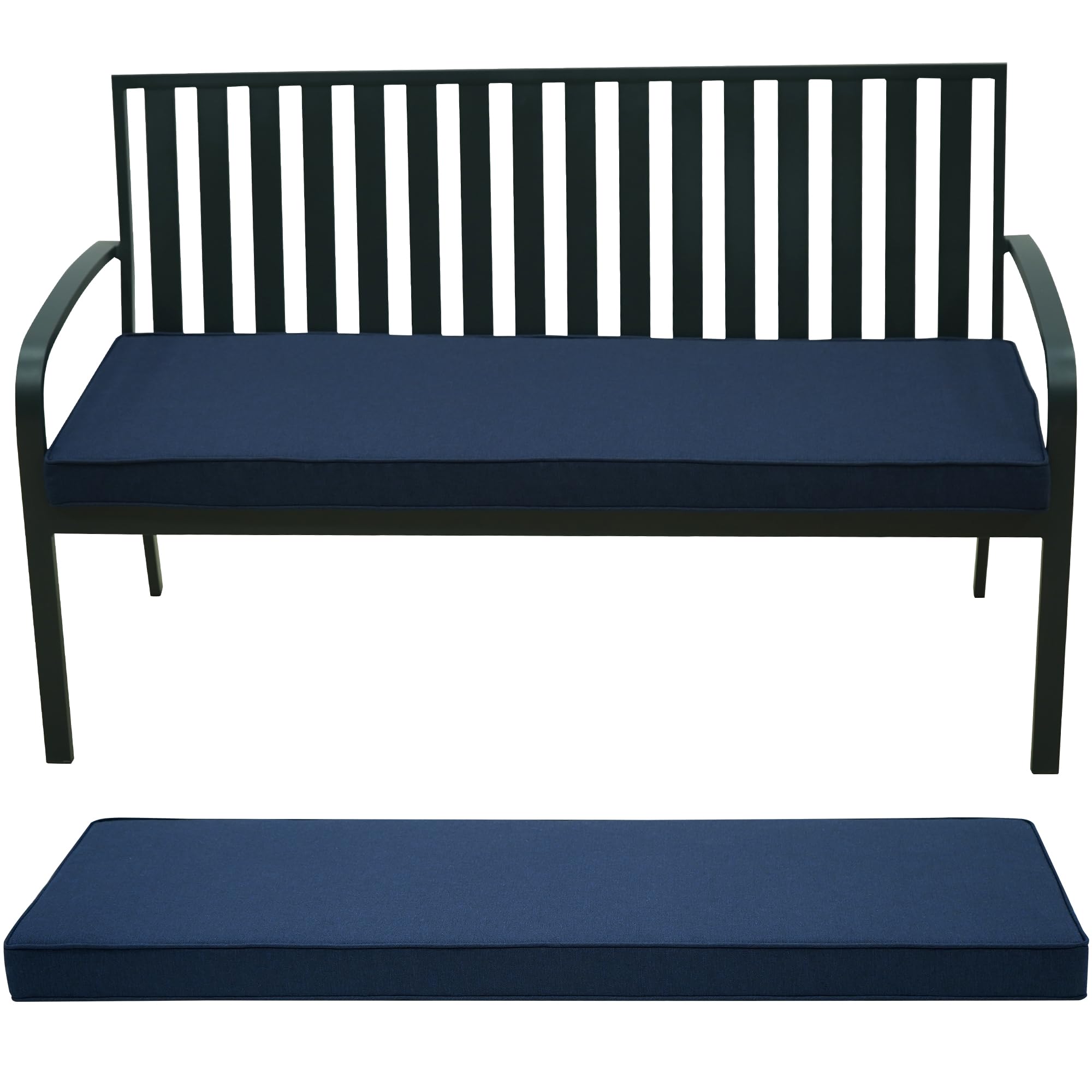 AONETOZ Outdoor Bench Cushion,Olefin Fabric Bench pad for Outdoor Furniture with Removable Cover,Rain-Proof and Fade Resistant for Garden Settee Porch