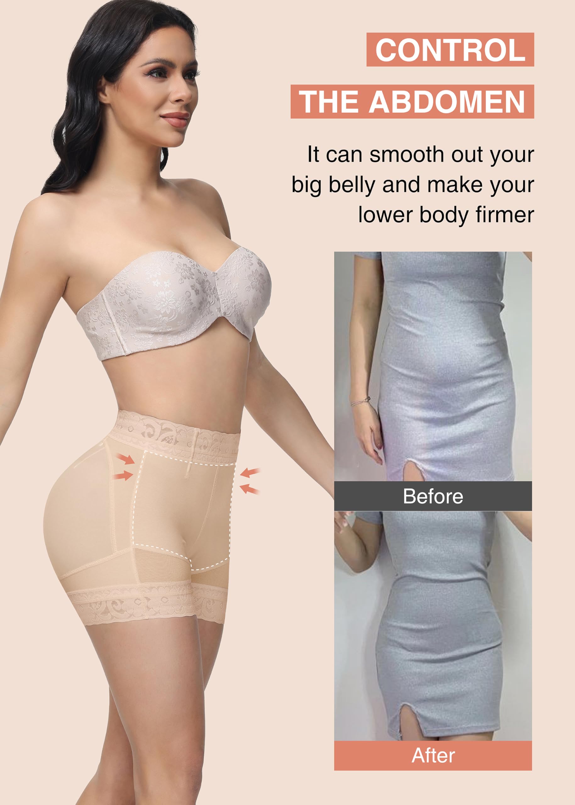 SHAPSHE, Mutandine modellante per il sollevamento dei glutei per le donne che controllano la pancia e modellano il corpo, più sottili