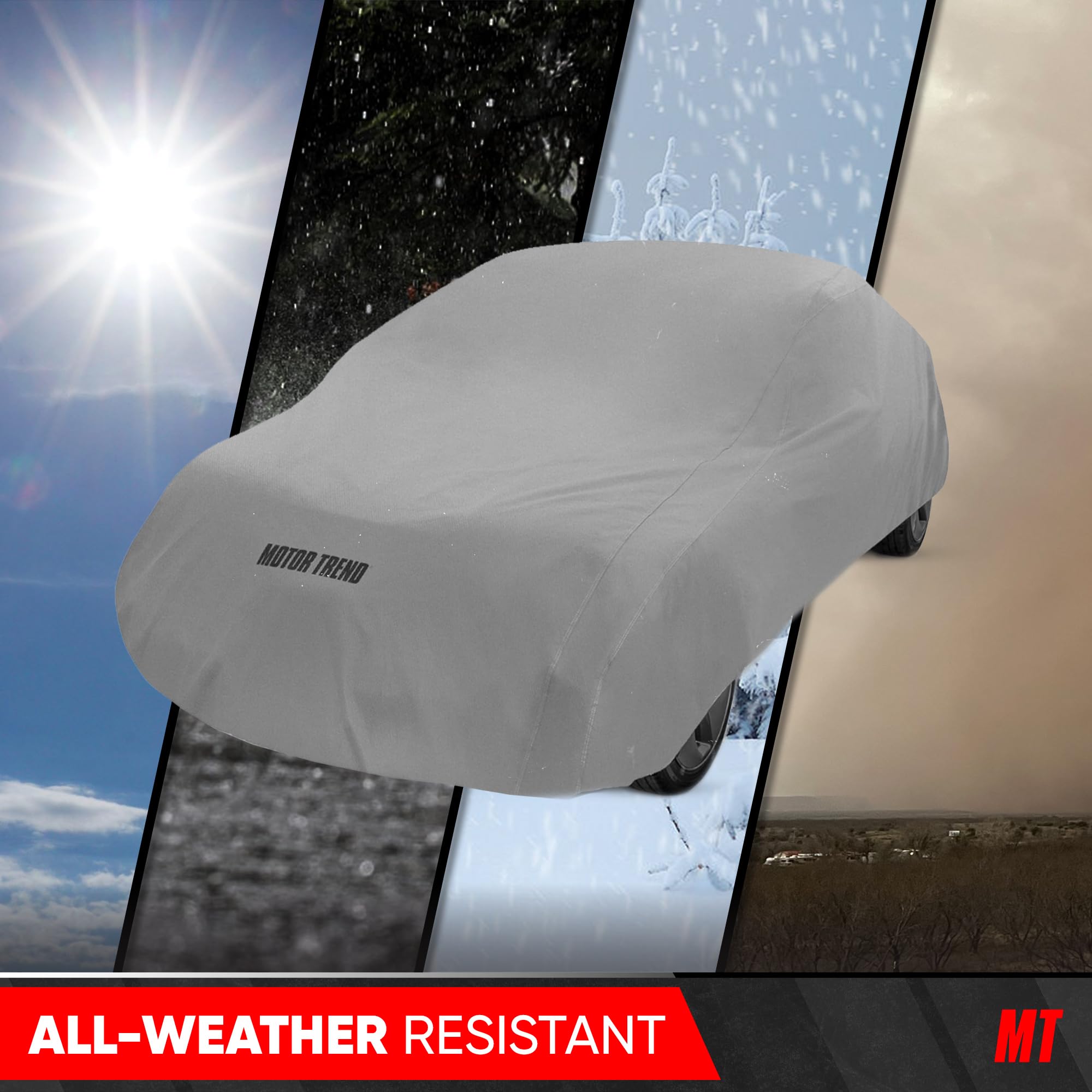 MotorTrend Custom Fit Car Cover for Ford Mustang 1965-2004 All-Weather Protection for Cars Trucks SUVs UV Resistant Waterproof — view 3