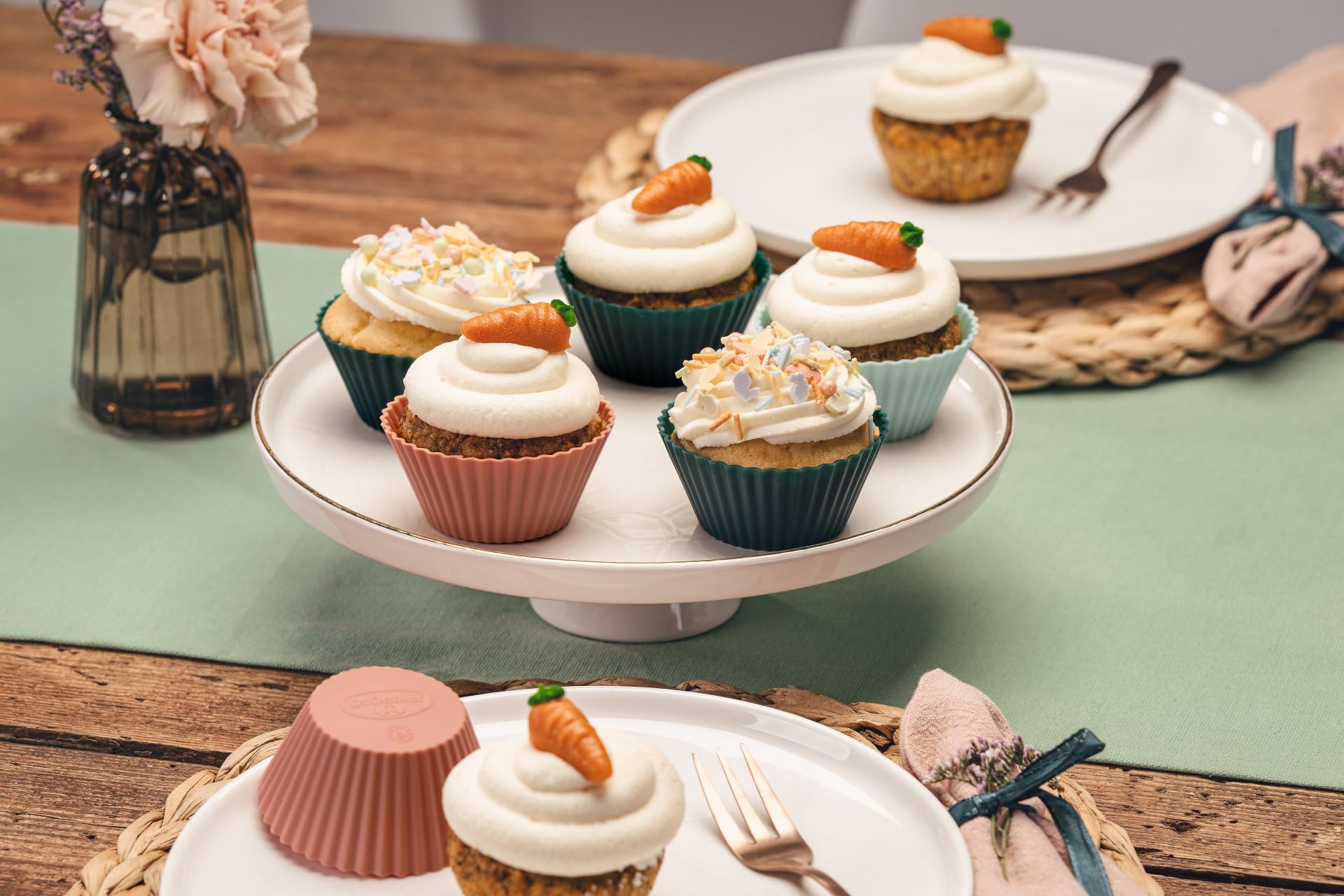 Dr. Oetker Mini Silikon-Gugelhupfform Flexxibel Love 6er Set – Backform aus Platinsilikon, vielseitig einsetzbar, ideal für kleine Kuchen, Eis & Desserts