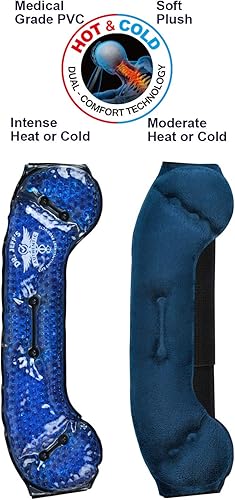 Miniatura 9 de Juego de 2 bolsas de hielo grandes para lesiones, paquete caliente para alivio del dolor, rodilla, ciática, espalda, migraña, artritis, dolor de