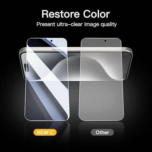 Miniatura 231 de NEW'C - Paquete de 3 protectores de pantalla para iPhone 14, iPhone 13, iPhone 13 Pro (6.1 pulgadas), protección mejorada de vidrio templado
