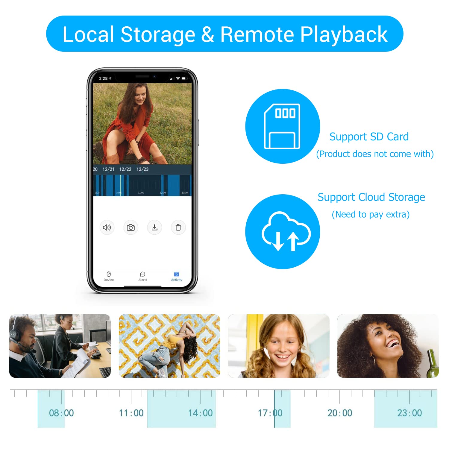 Wall Plug-in Indoor Outlet Wireless Home Security Camera PTZ Smart WiFi Camera Baby Monitor 1080P HD Video Color Night Vision Motion Tracking Detection Two-Way Audio,Support 2.4Ghz and 5Ghz WiFi