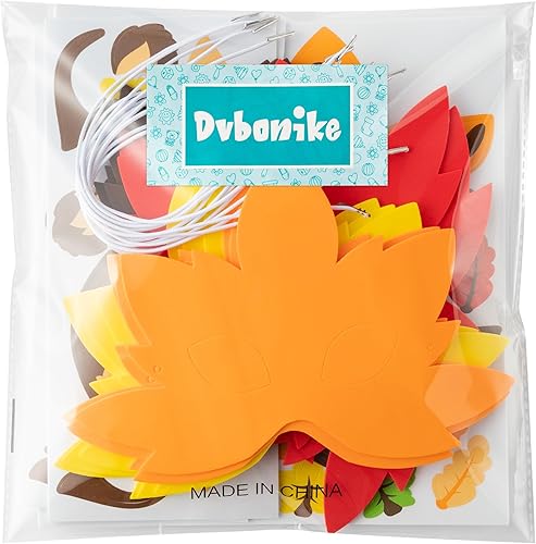 Miniatura 7 de 16 piezas de máscaras de hoja de arce de otoño para niños, haz tu propia espuma de animales del bosque, máscaras 3D, calcomanías de otoño, máscara