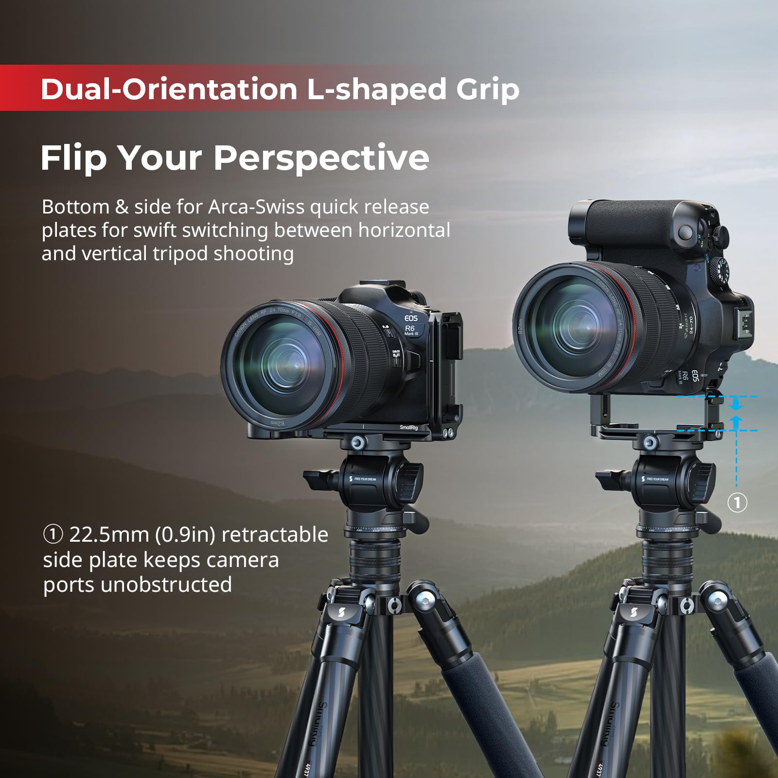 SMALLRIG Piastra di montaggio a L con slot AirTag per Canon EOS R6 Mark III / R6 Mark II 5962
