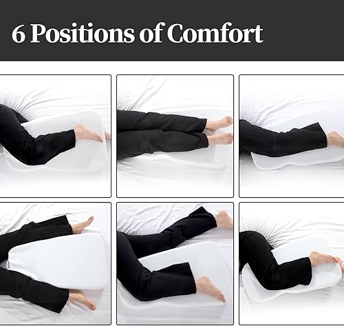 Miniatura 3 de HOMBYS Almohada de rodilla de espuma viscoelástica para dormir de lado, almohada de piernas para rodilla, separa las rodillas para la alineación del