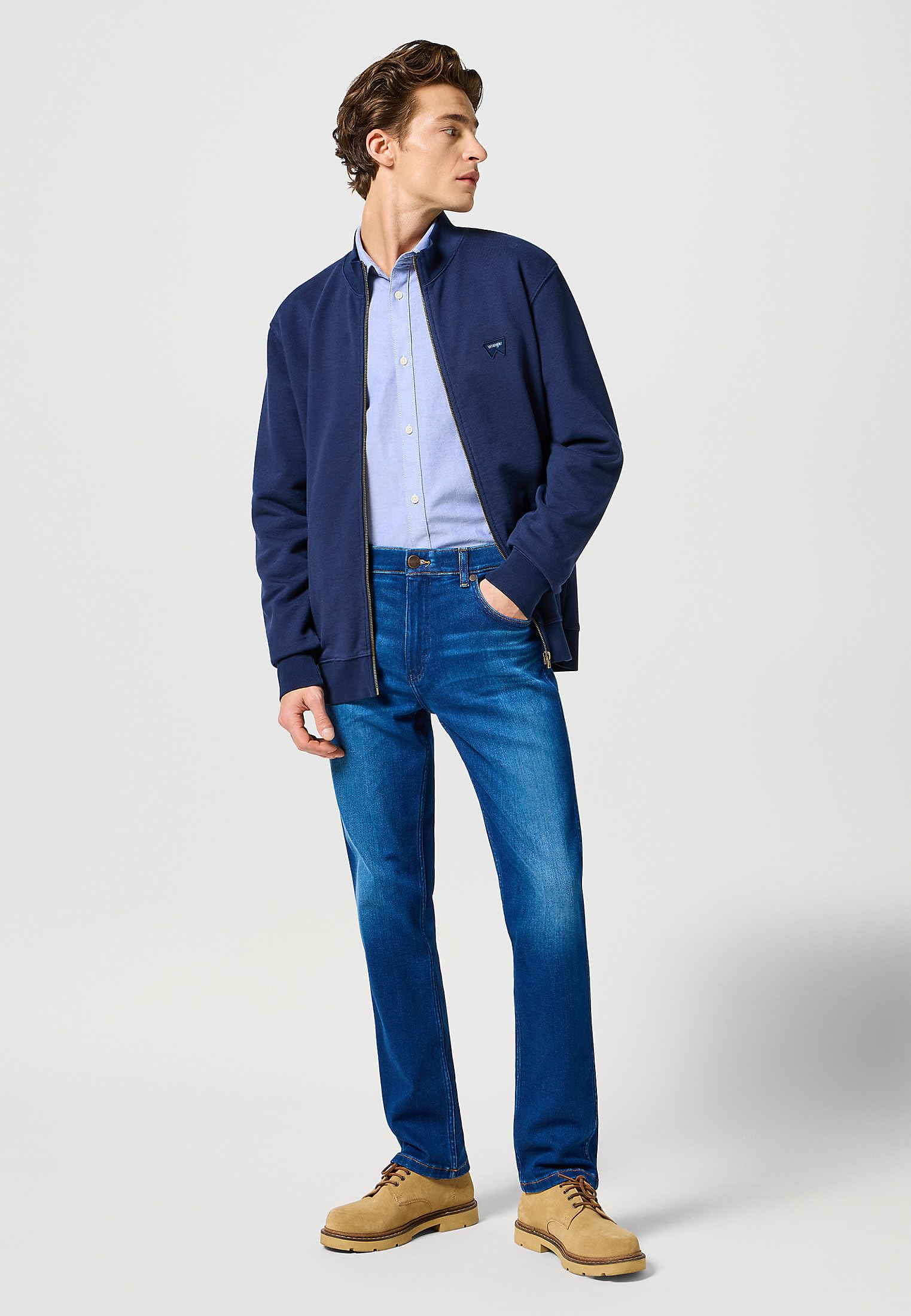 Wrangler Zip sul Collo A Imbuto Maglia di Tuta Uomo