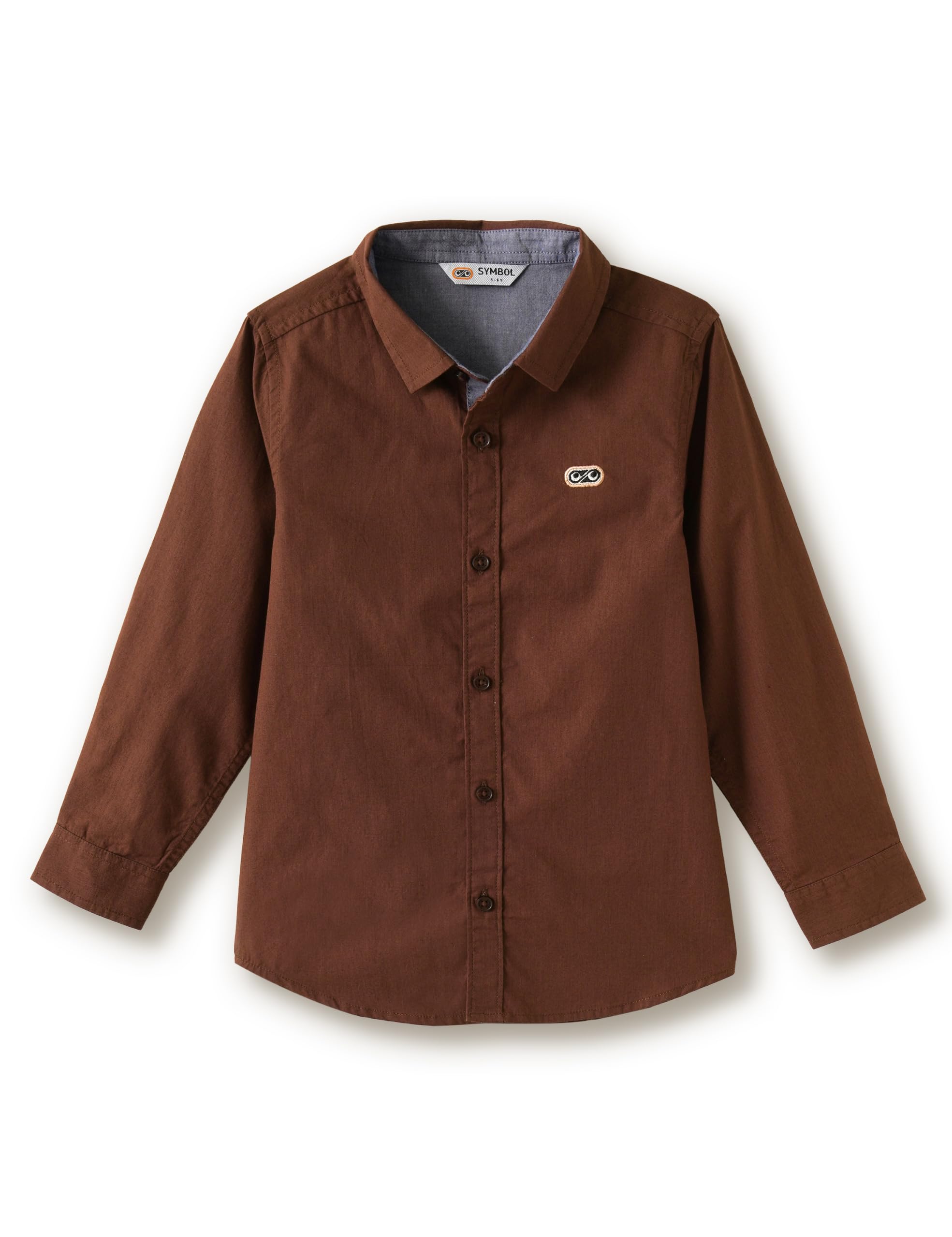 Amazon Brand - Symbol Boys 100% Cotton Casual Shirt | Full Sleeves | Regular Fit | Age 2-14 Years
