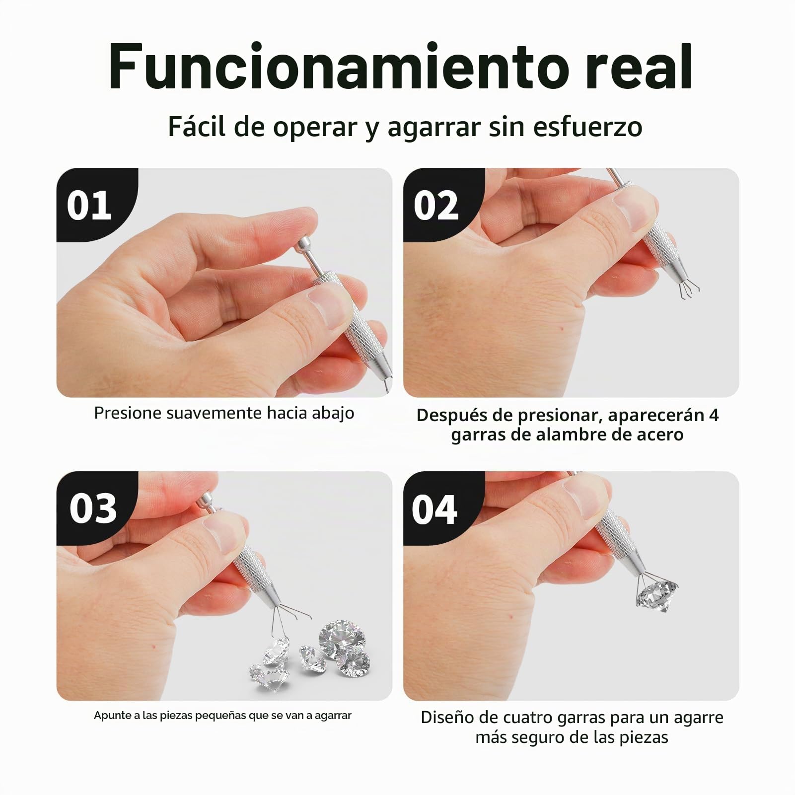 2 piezas de aleación de aluminio Piercing de pinza intercambiable con garras de agarre cuádruples, herramienta de precisión para abrir y apretar cierres de bola