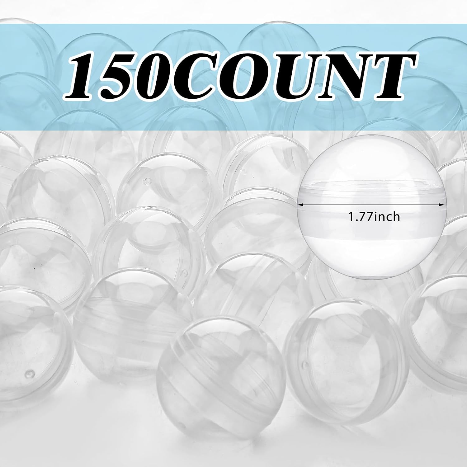 Sosation 150 Pcs 1.77 Inch Gumball Vending Machine Capsules Empty Round Plastic Containers for Prizes Party Favors (Minimalist Style)