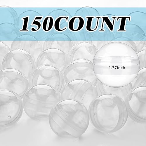 Vista 9 de Sosation 150 cápsulas de máquina expendedora de chicles de 1.77 pulgadas, cápsulas redondas vacías, recipientes de plástico, suministros de juguetes