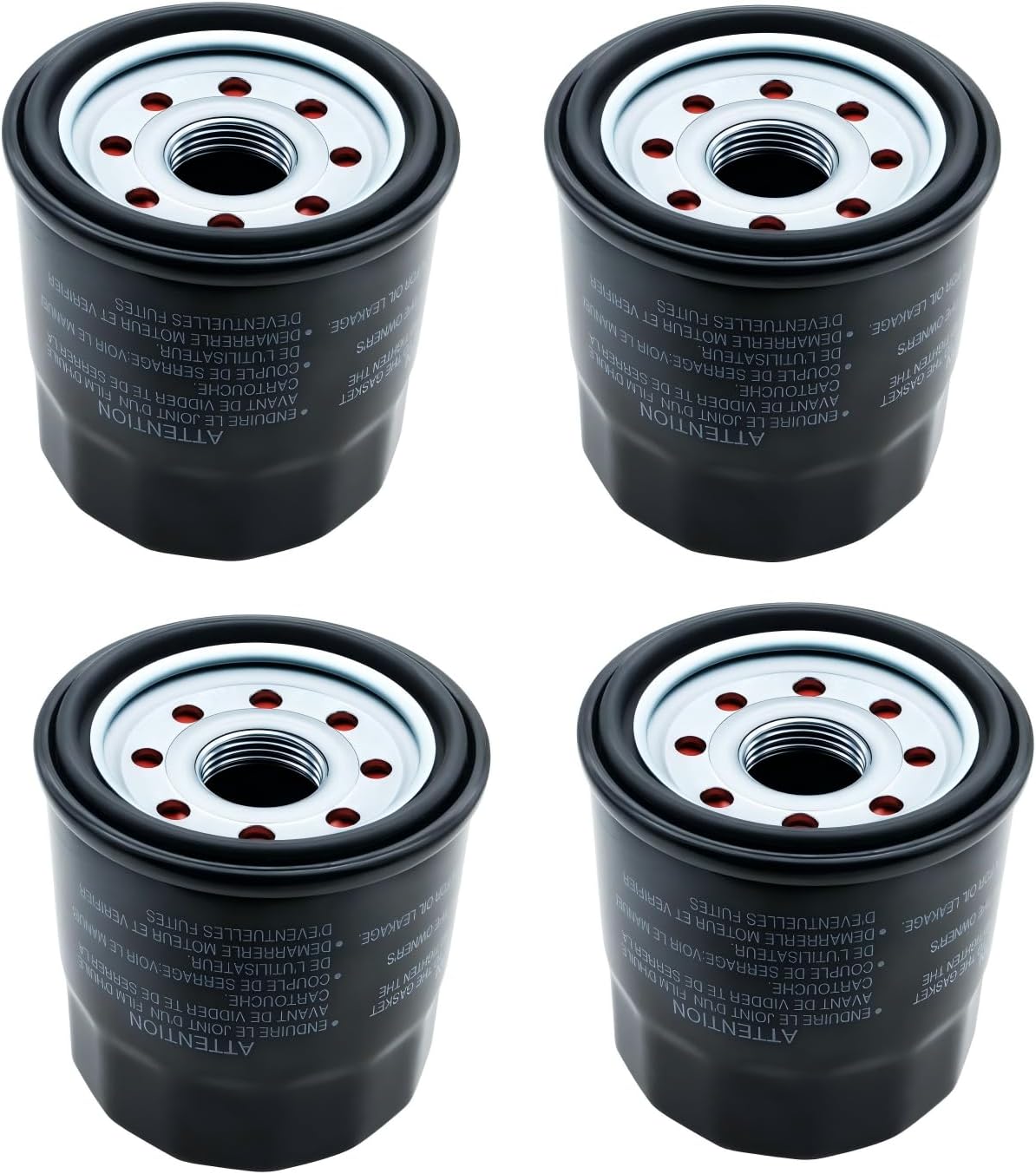 (4-Pack) Replacement Oil Filter Compatible with Kawasaki OEM Numbers 16097-0008, 16097-0002, 16097-0004, 16097-0011, 16097-0552, 16097-1054, 16097-1072 | Fits Kawasaki KN 303, HF303, 2520799, 3089996